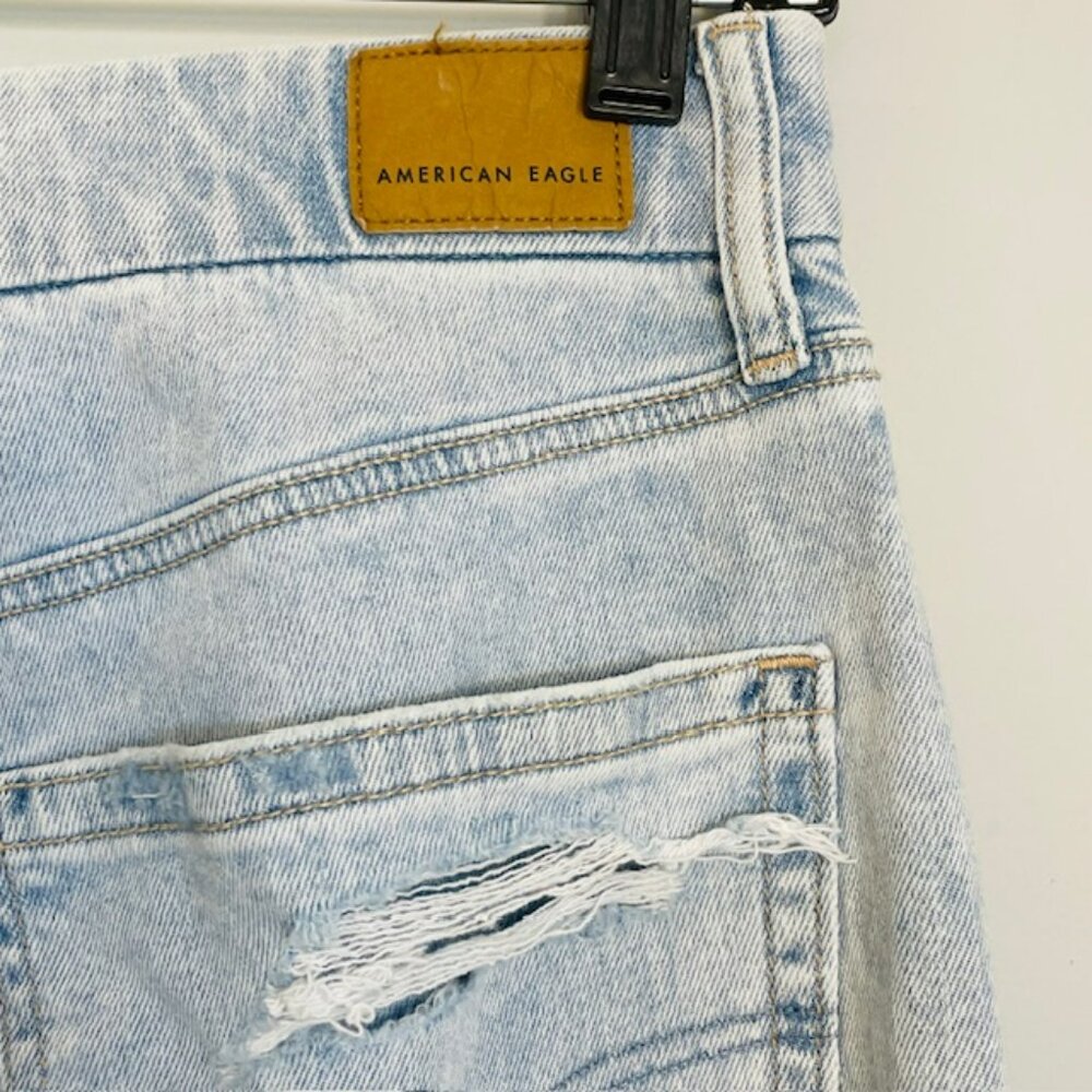AE Dreamy Drape Baggy Curvy Ultra Wide Leg Jeans High Rise Distressed NWT 29 - Picture 5 of 11